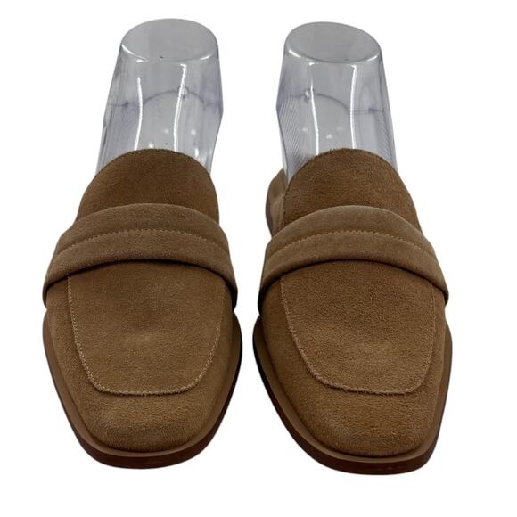 Kaanas Tan Cogno Suede Square Toe Slip On Mules - Picture 5 of 11